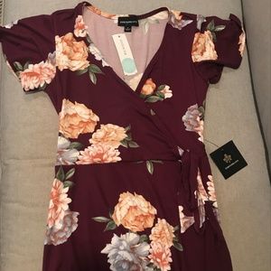 Faux Wrap High-Low Maxi Dress, NWT!